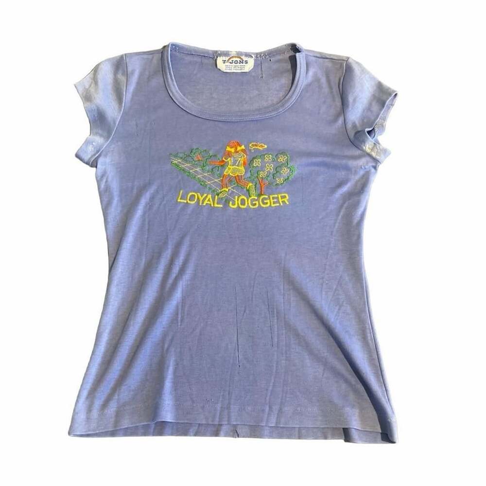 70s T-Jons Loyal Jogger Graphic T-Shirt Vintage Purple